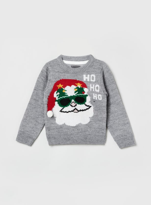 MAX Boys Printed Crew Neck Sweater