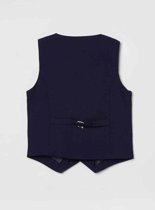 Boys Solid Sleeveless Waistcoat