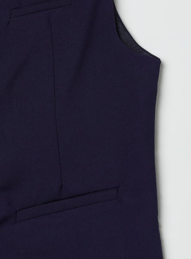 Boys Solid Sleeveless Waistcoat