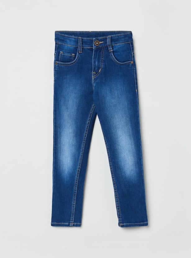 Boys Stonewashed Slim Fit Jeans