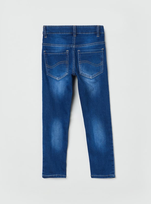Boys Stonewashed Slim Fit Jeans