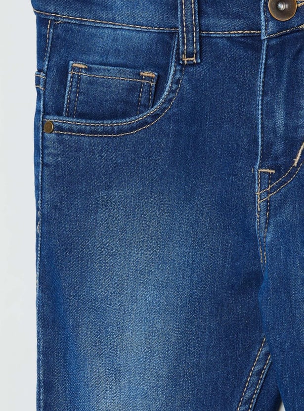 Boys Stonewashed Slim Fit Jeans