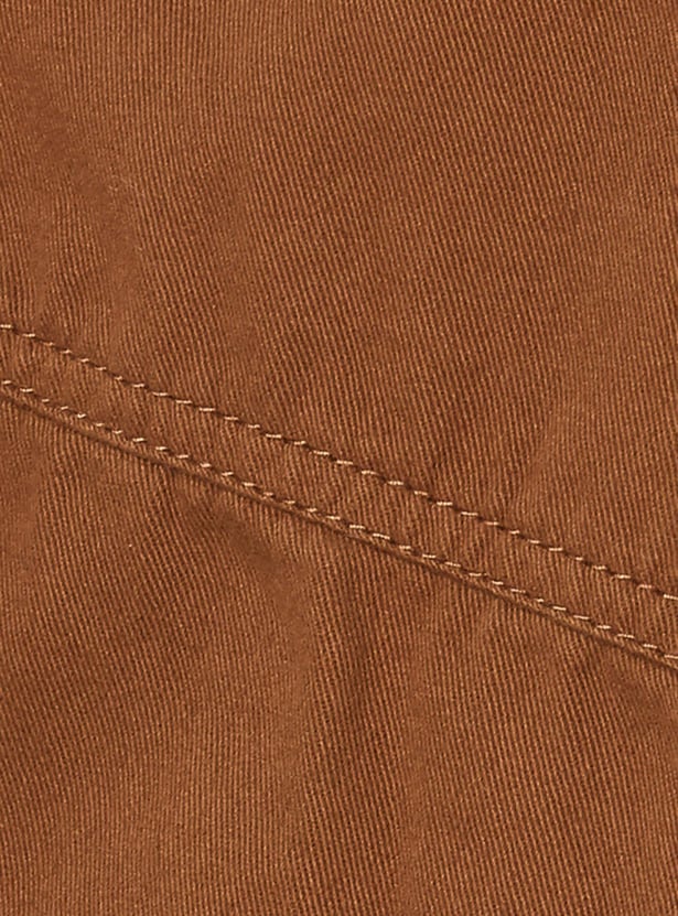 Boys Solid Flap Pocket Casual Joggers