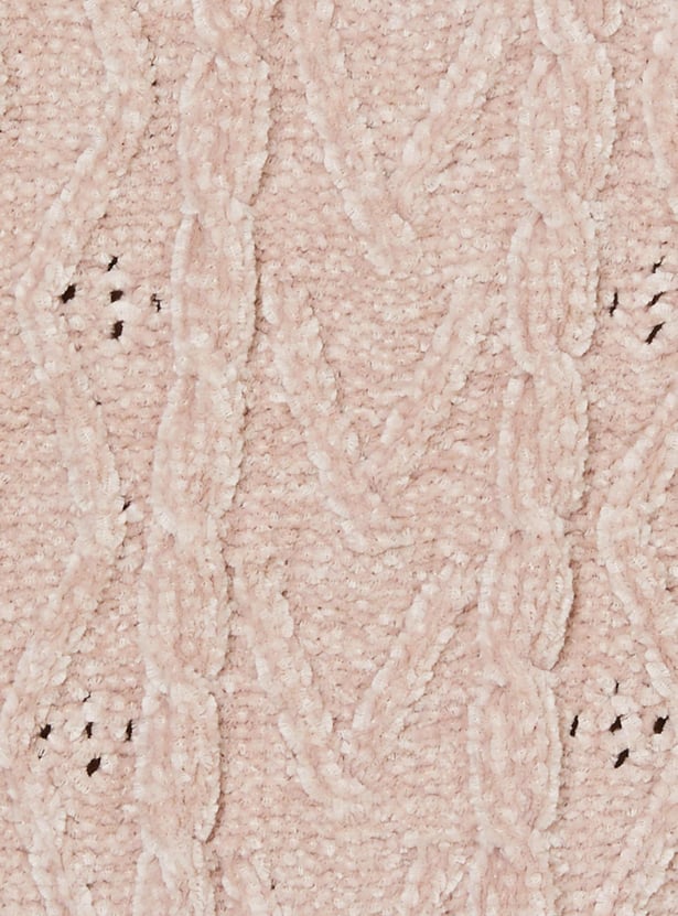 Girls Textured Round Neck Sweater