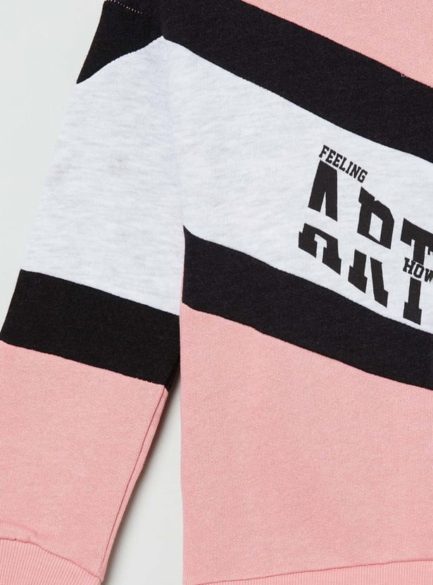 Girls Printed Crew Neck Sweatshirt