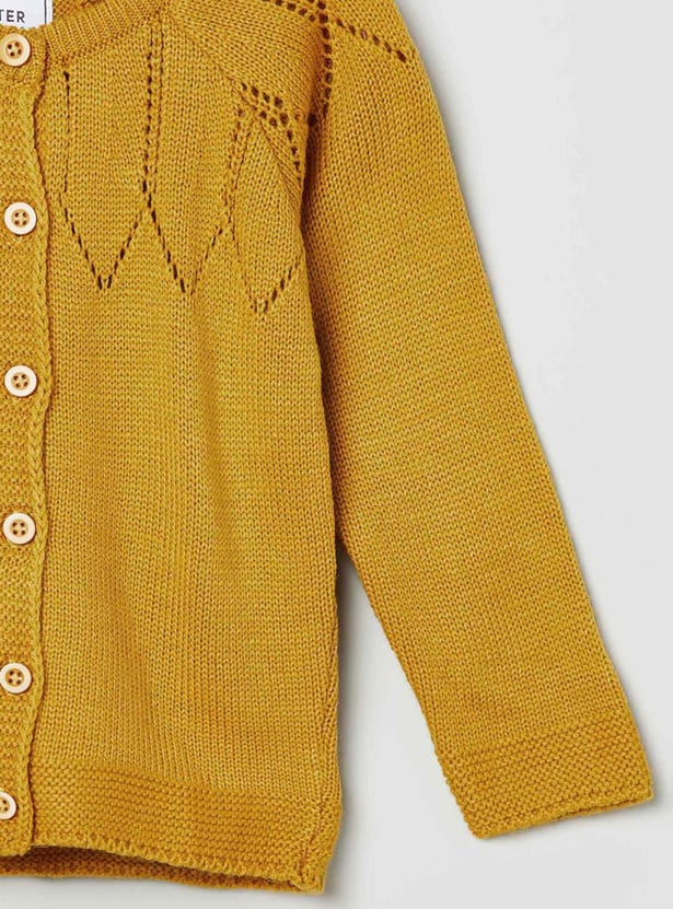 MAX Girls Textured Full Sleeve Sweater