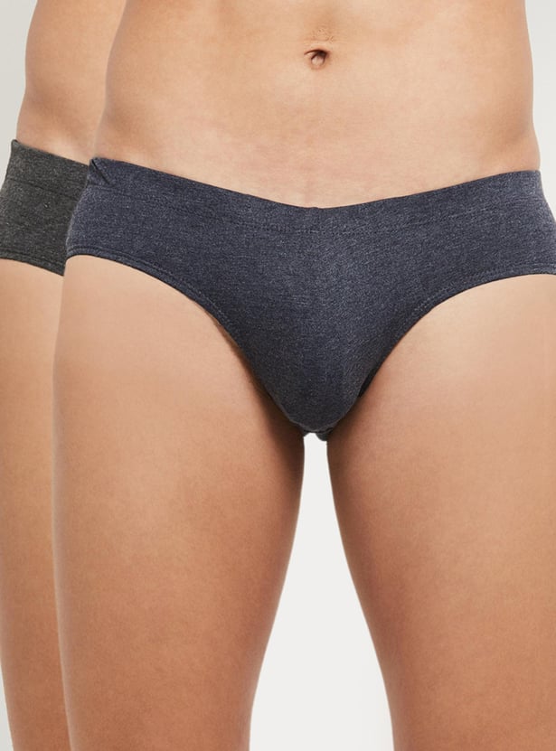 Men Solid Brief - Pack of 2