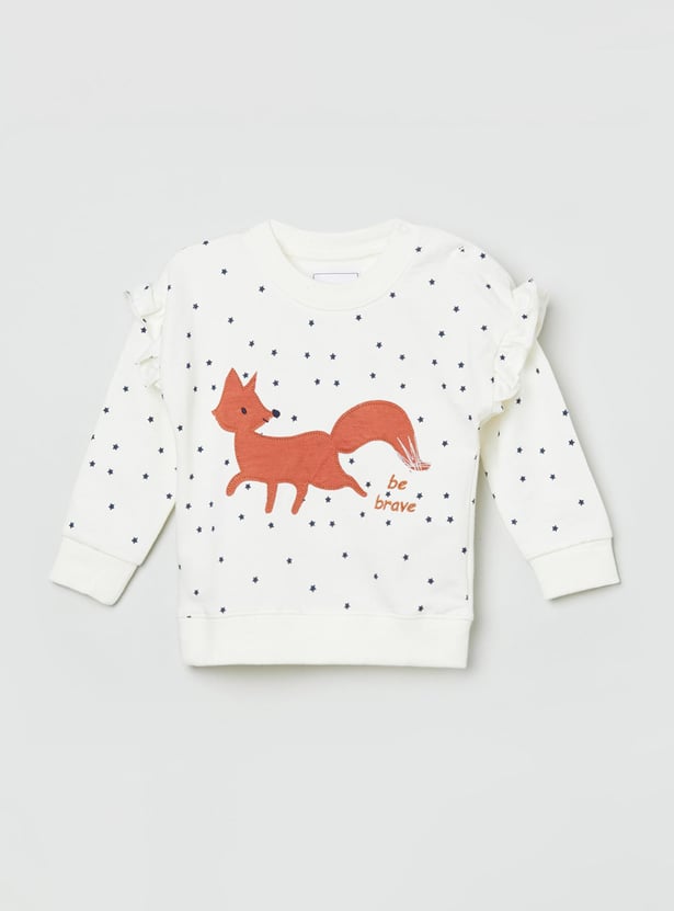 MAX Girls Printed Round Neck Sweatshirt