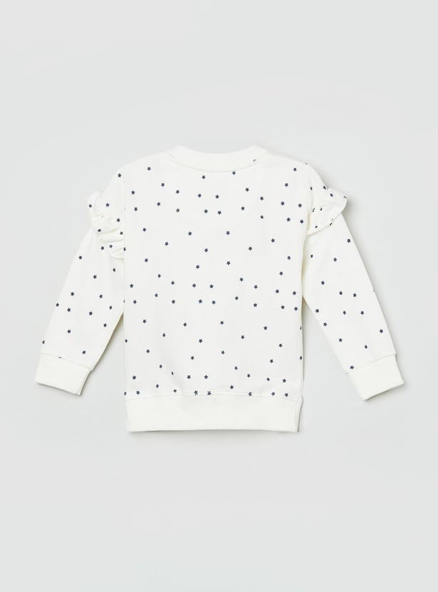 MAX Girls Printed Round Neck Sweatshirt