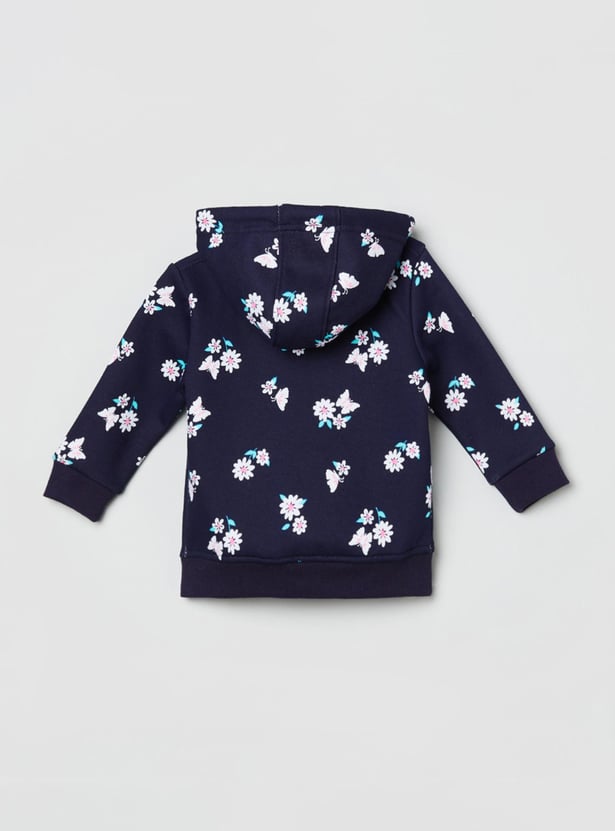 MAX Girls Floral Print Hooded Sweatshirt