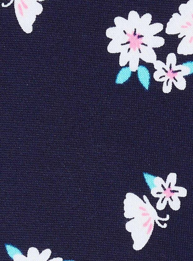 MAX Girls Floral Print Hooded Sweatshirt