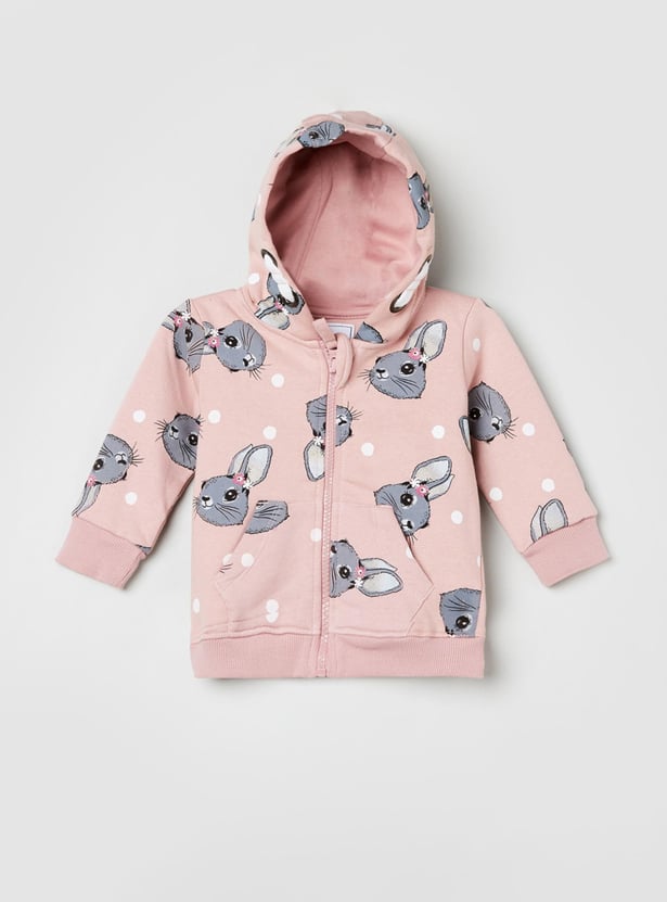 MAX Girls Printed Hooded Sweatshirt