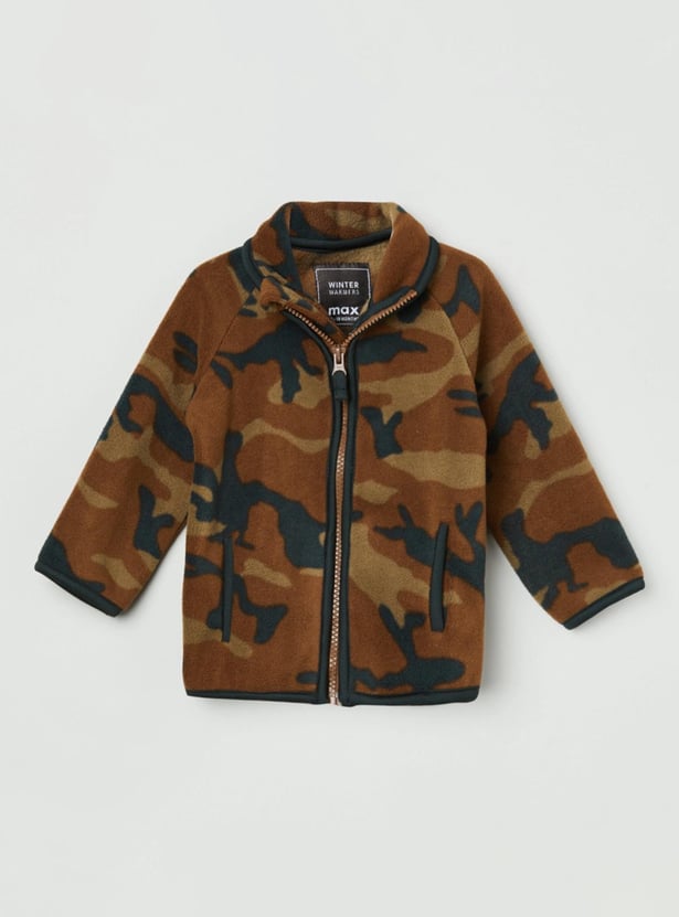 Boys Camouflage Textured Jacket 