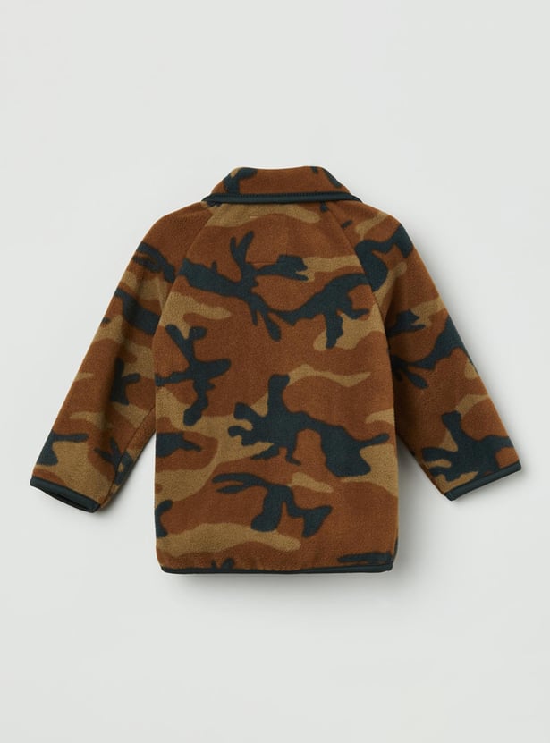 Boys Camouflage Textured Jacket 