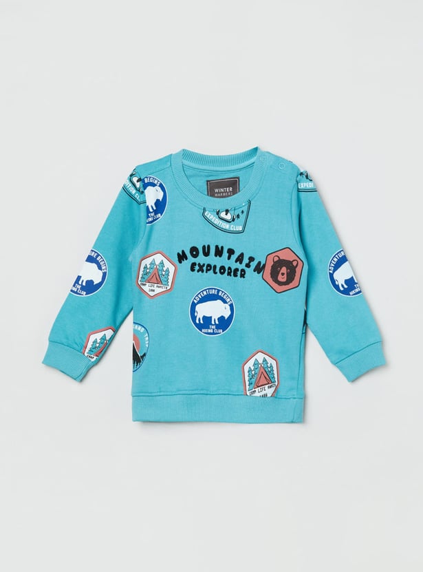 Boys Printed Crew Neck Sweatshirt