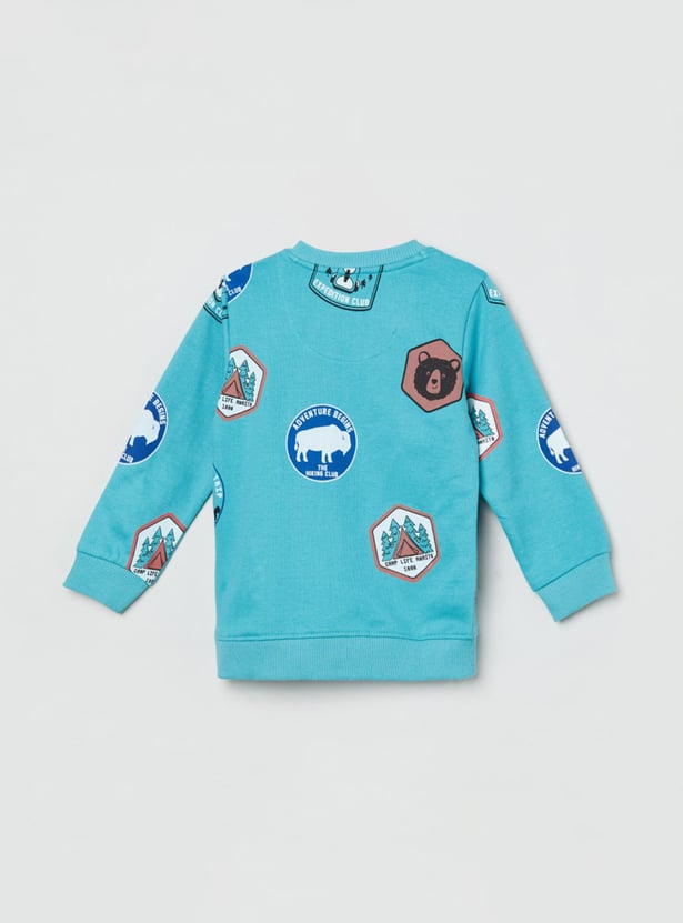 Boys Printed Crew Neck Sweatshirt
