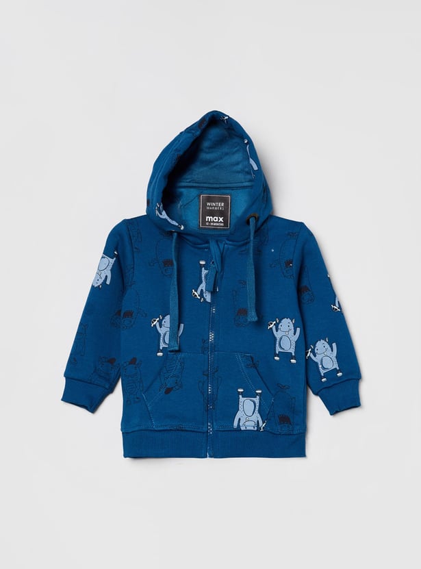 MAX Boys Printed Hooded Sweatshirt