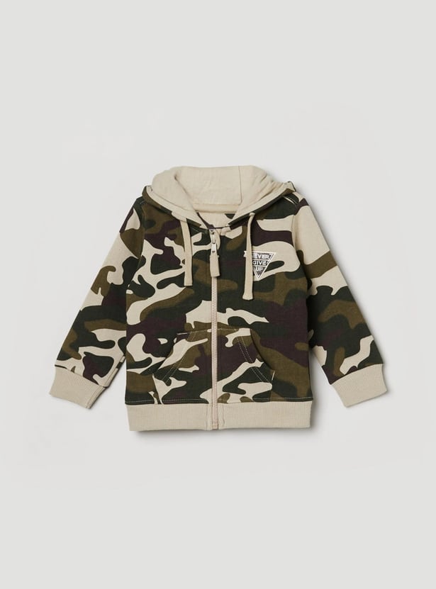 MAX Boys Printed Zip Closure Hoodie