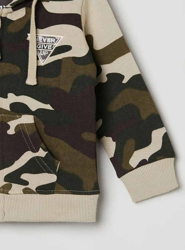 MAX Boys Printed Zip Closure Hoodie