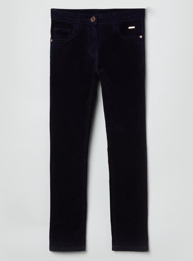Girls Solid Slim Fit Jeans
