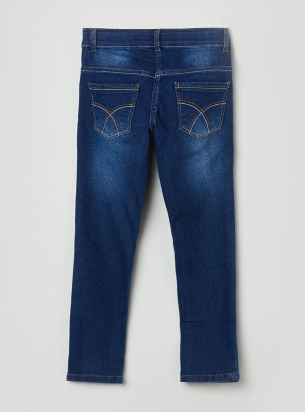 Girls Stonewashed Slim Fit Jeans