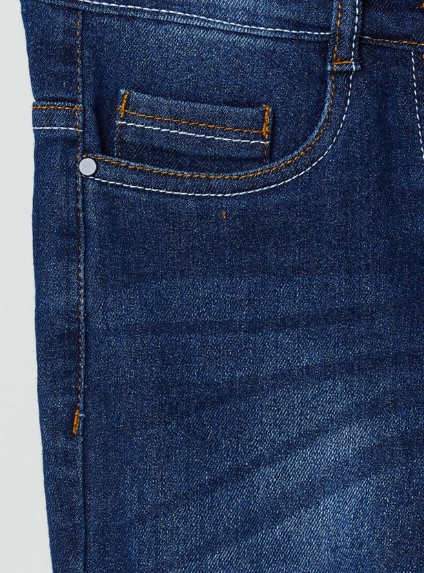 Girls Stonewashed Slim Fit Jeans