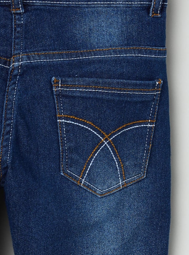 Girls Stonewashed Slim Fit Jeans