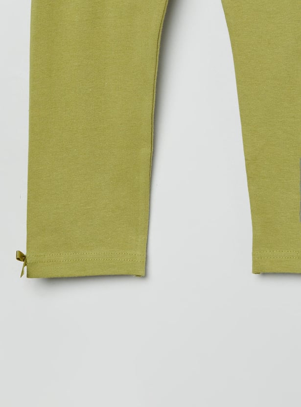 Girls Solid 3/4th Leggings