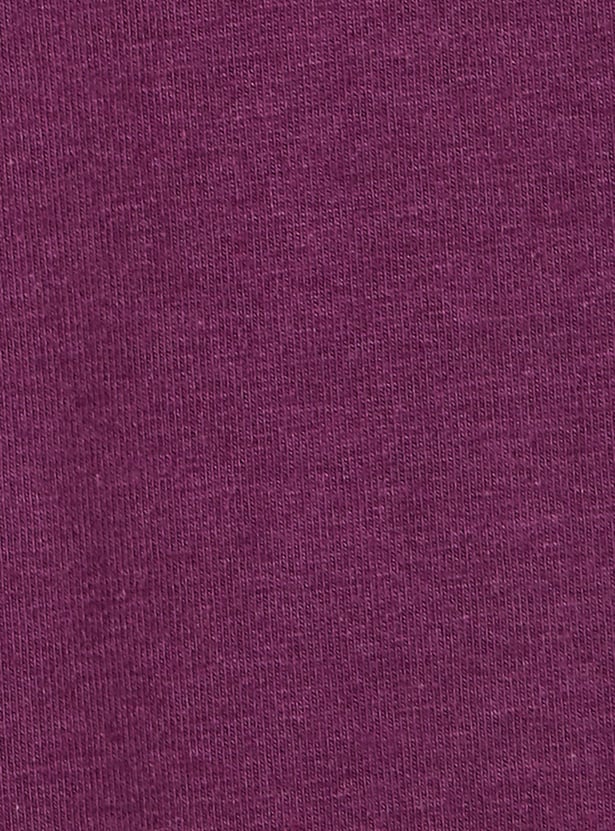 Girls Solid Elasticated 3/4th Leggings