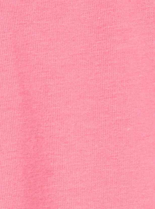 Girls Solid Elasticated 3/4th Leggings