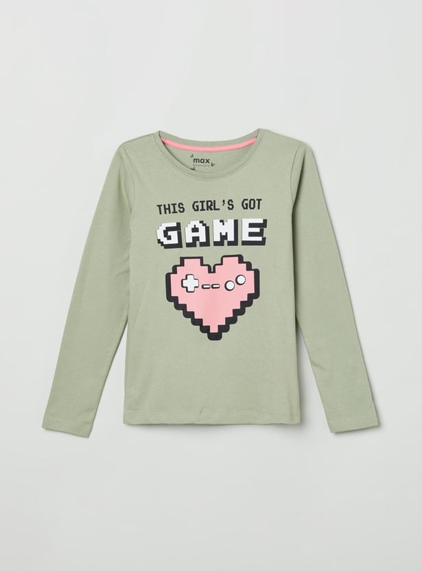 Girls Graphic Print Knit T-shirt