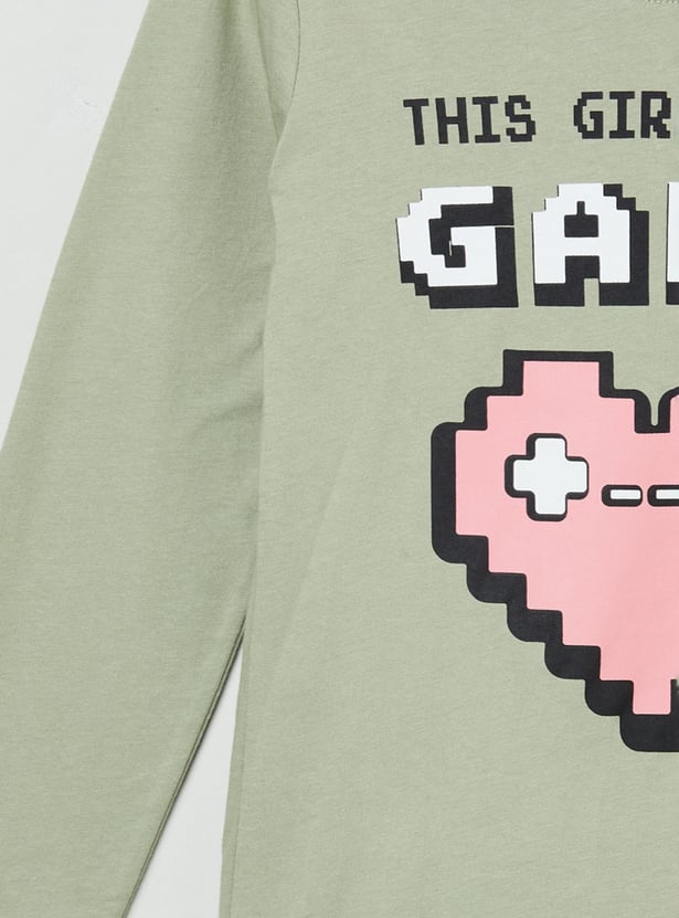 Girls Graphic Print Knit T-shirt