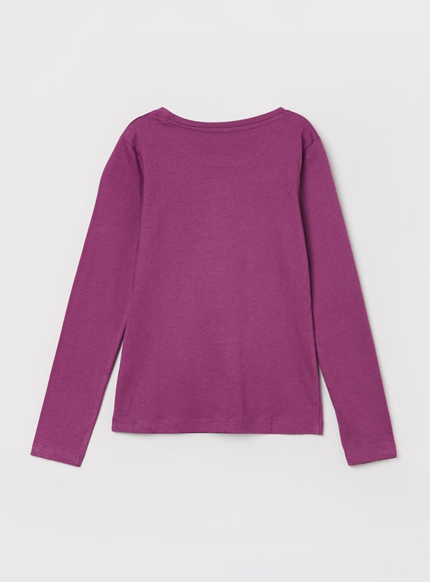 Girls Printed Round Neck T-shirt