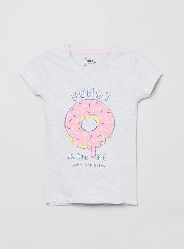 Girls Printed Round Neck T-shirt