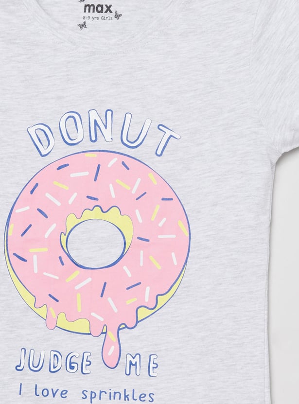 Girls Printed Round Neck T-shirt