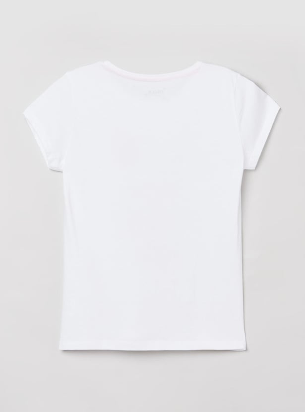 Girls Printed Round Neck T-shirt