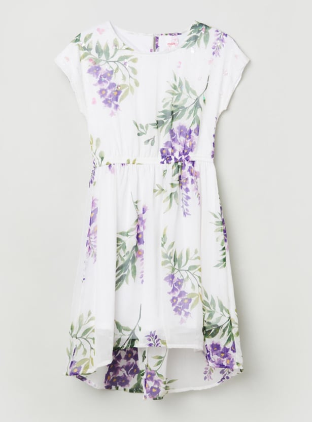 MAX Girls Floral Printed A-Line Dress