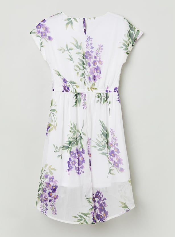 MAX Girls Floral Printed A-Line Dress