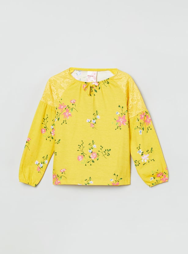 Girls Printed Full Sleeves Top