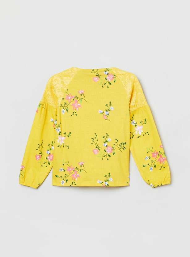 Girls Printed Full Sleeves Top