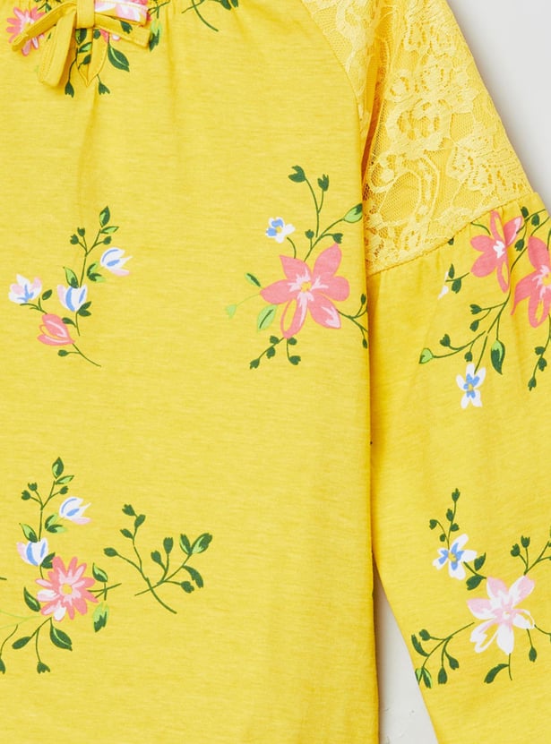 Girls Printed Full Sleeves Top