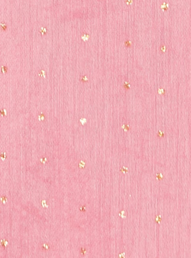 Girls Embellished Round Neck A-Line Ethnic Dress