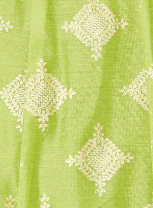 Girls Floral Embroidered Lehenga with Choli and Dupatta