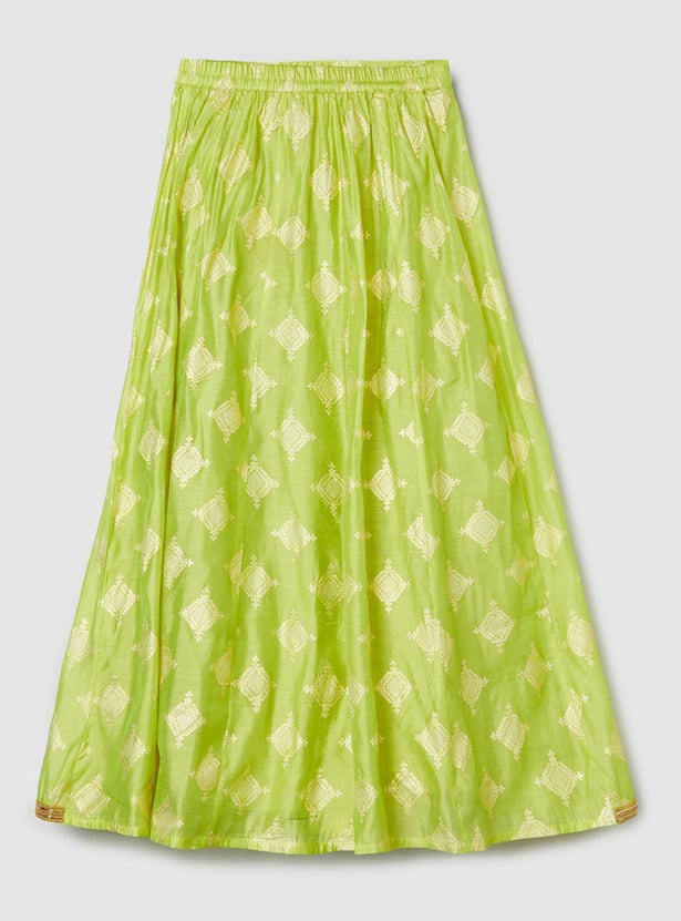 Girls Floral Embroidered Lehenga with Choli and Dupatta