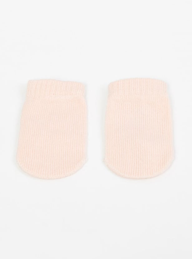 MAX Girls Printed Cap with Mittens