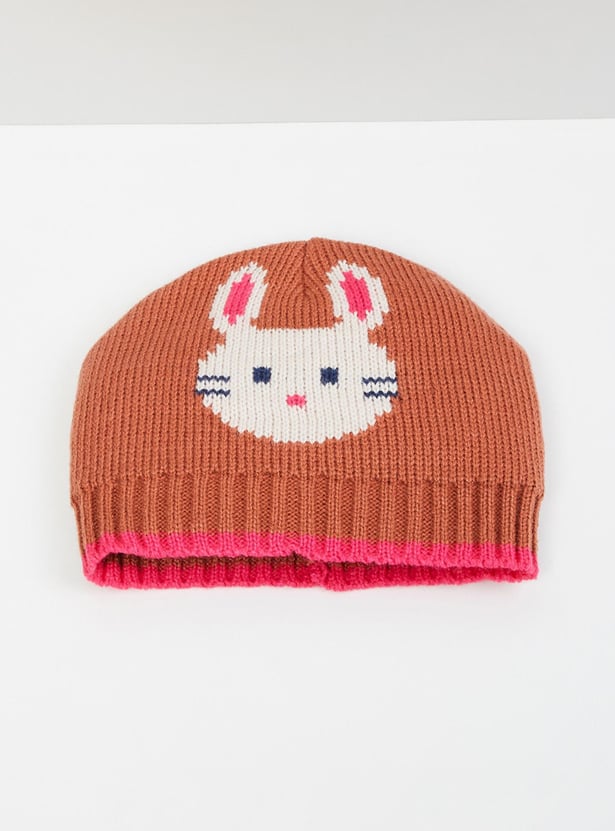 MAX Boys Patterned Knit Beanie with Mittens
