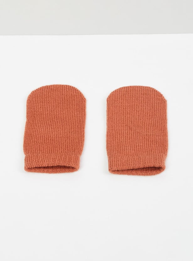 MAX Boys Patterned Knit Beanie with Mittens