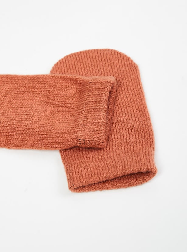 MAX Boys Patterned Knit Beanie with Mittens
