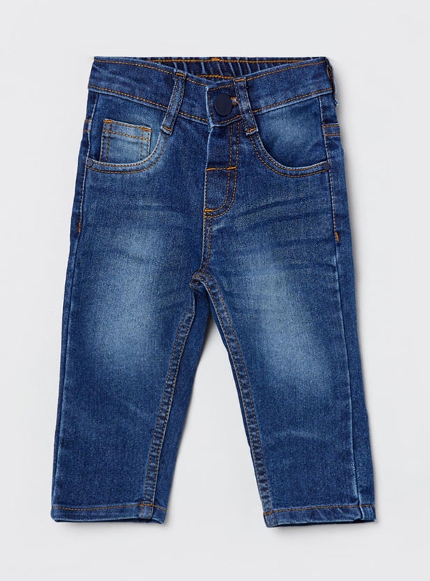 MAX Boys Stonewashed Slim Fit Jeans