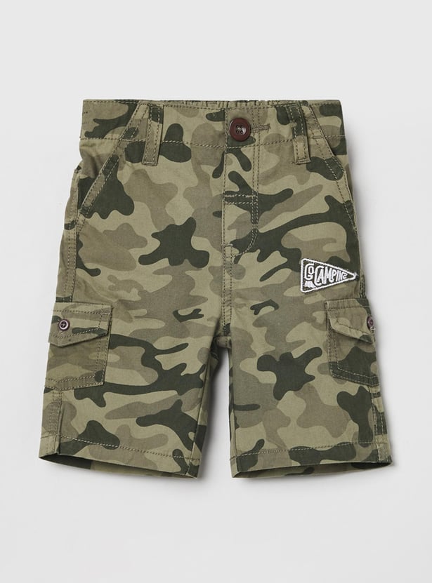 Boys Camouflage Print Woven Bermuda Shorts